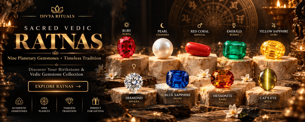 Explore Divya Rituals Sacred Vedic Ratnas - Nine Planetary Gemstones