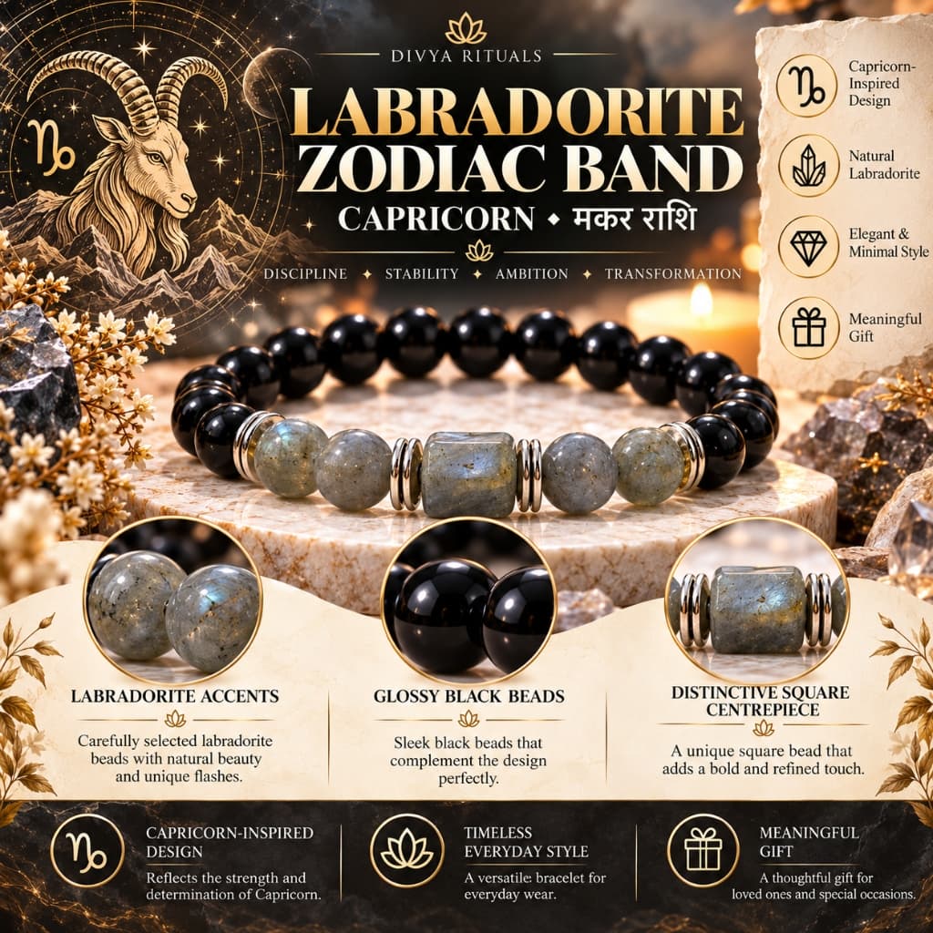 Labradorite Zodiac Band – Capricorn (मकर राशि)