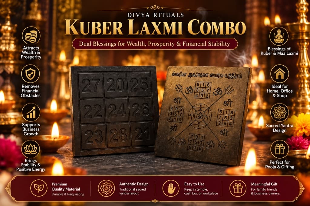 Kuber Laxmi Combo – Sacred Yantra Set for Wealth & Prosperity